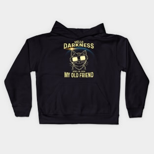 Hello Darkness My Old Friend Solar Eclipse April 8, 2024 Kids Hoodie